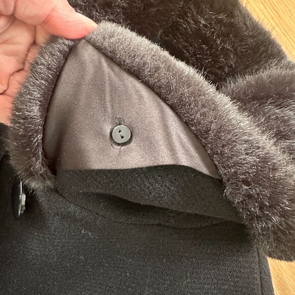 🖤 Kate Spade Black Velvet Trim Collar Coat – Size 0 - Picture 11 of 11